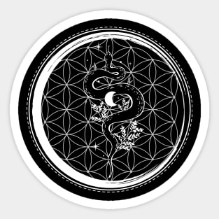 The Snake in The Flower of Life Sticker